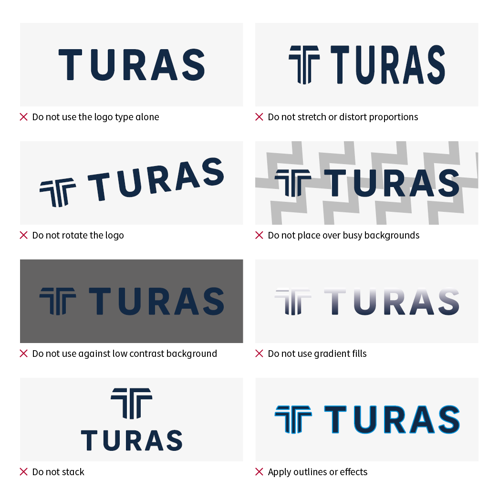 Examples of what not to do with the Turas logo